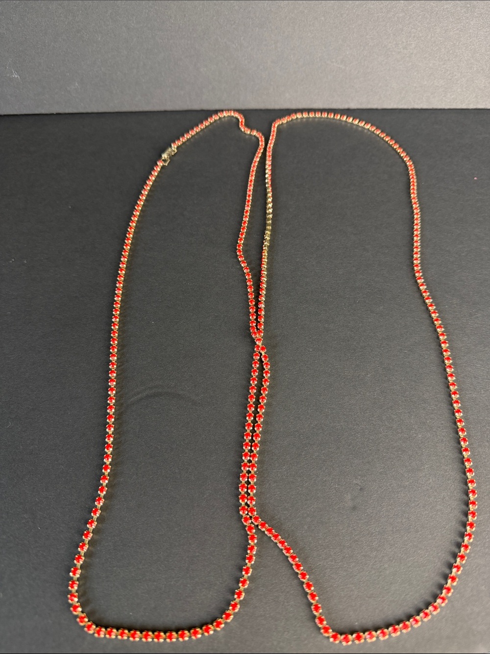 Delicate Red Crystal Tennis Chain Necklace - Women Jewelry extra large